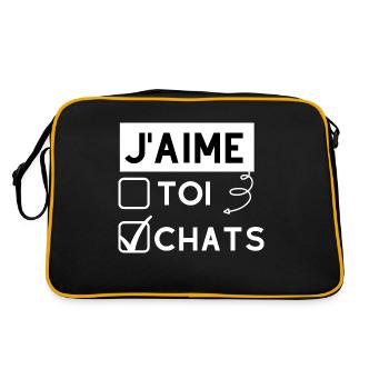 j'aime les chats - Sac Retro - noir/or - Dos