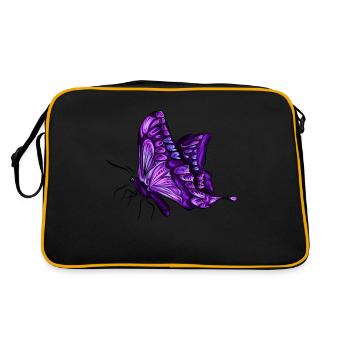 Papillon papillon violet pourpre cadeau - Sac Retro - noir/or - Dos