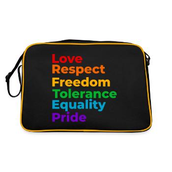 Love Respect Tolerance - Retro Bag - black/gold - Back