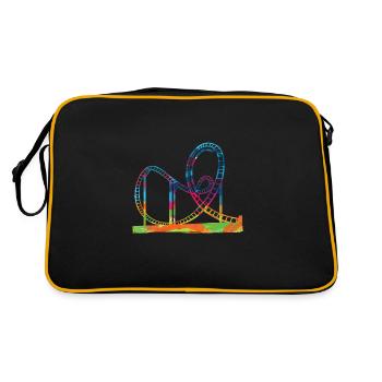 Roller coaster gift idea amusement parks showman - Retro Bag - black/gold - Back