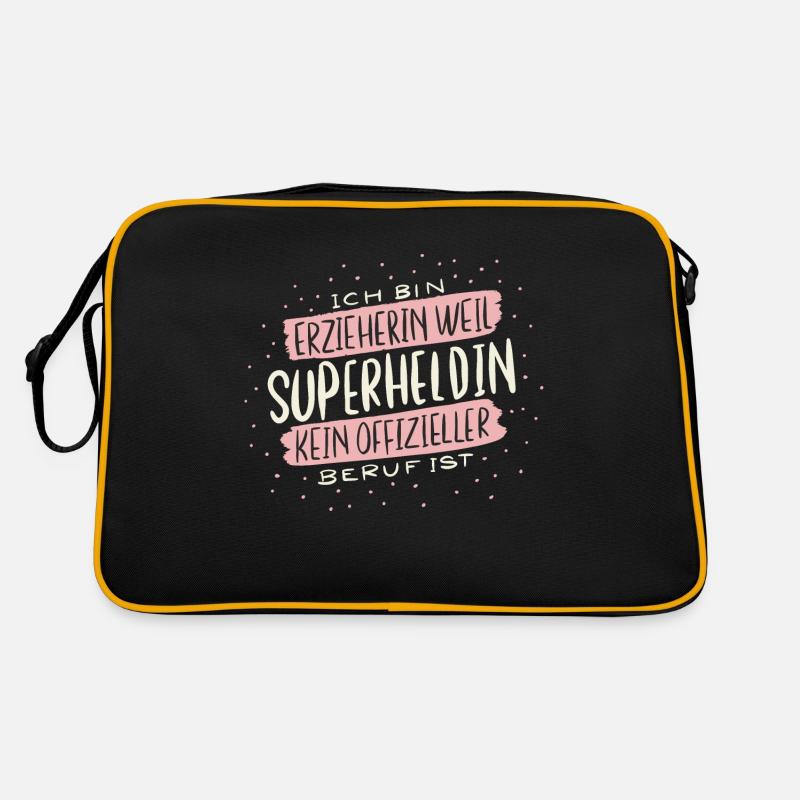 Erzieherin Superheldin Beruf Geschenk Retro Tasche
