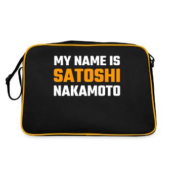 My name is Satoshi Nakamoto - Retro Bag - black/gold - Back