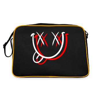 Smile stretched out with tongue - Retro Bag - black/gold - Back