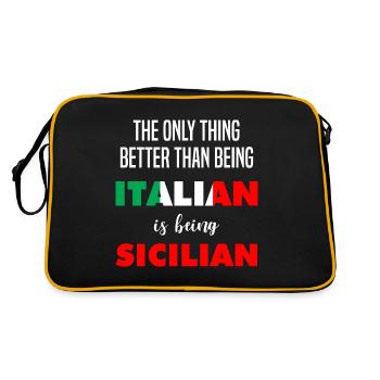 Humour italien drôle Fierté - Sac Retro - noir/or - Dos