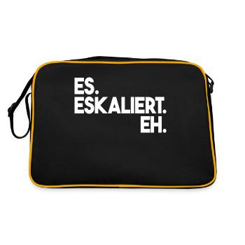 ES Eskaliert Eh - Retro Tasche - Schwarz/Gold - Hinten