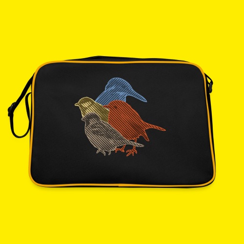 Vogelverzameling in line-art - Retro-tas