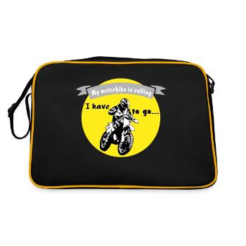 My motorbike is calling - Sac Retro - noir/or - Dos