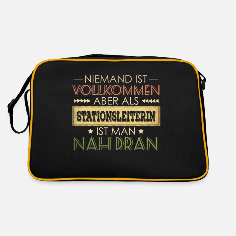 lustiger Spruch Stationsleitung Krankenhaus Retro Tasche
