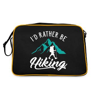 I d Rather Be Hiking - Retro Tasche - Schwarz/Gold - Hinten