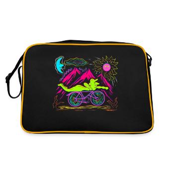Bicycle Day 1943 LSD Acid Hofmann Trip Halluzinoge - Retro Tasche - Schwarz/Gold - Hinten