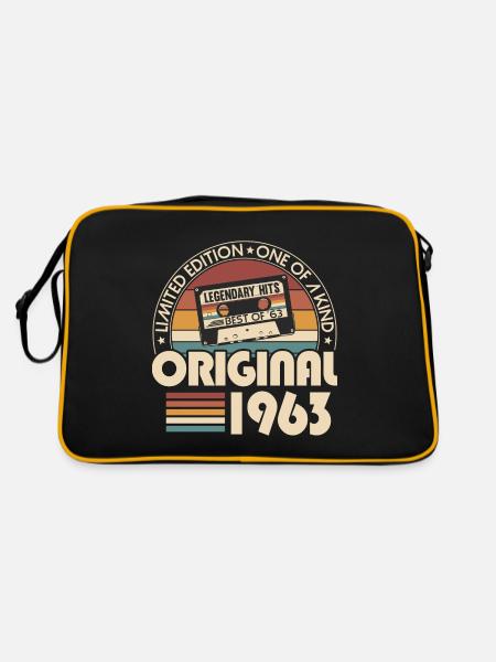 Né en 1963 Vintage Vintage Anniversaire Rétro - Sac Retro - noir/or