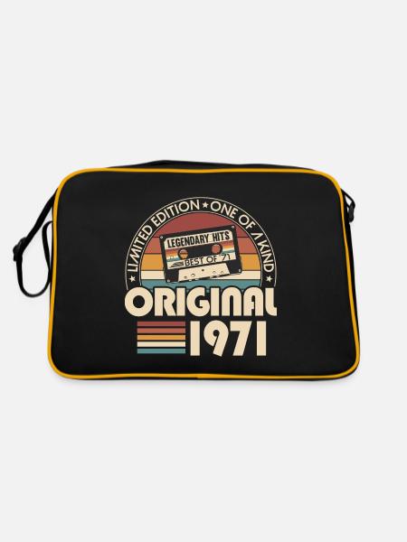 1971 Jahrgang geboren Vintage Geburtstag Retro - Retro Tasche - Schwarz/Gold
