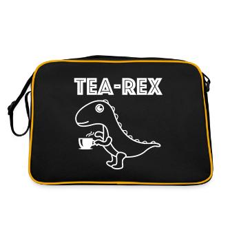 Tea Rex, Tea Tyrannosaurus rex funny pictures - Retro Bag - black/gold - Back