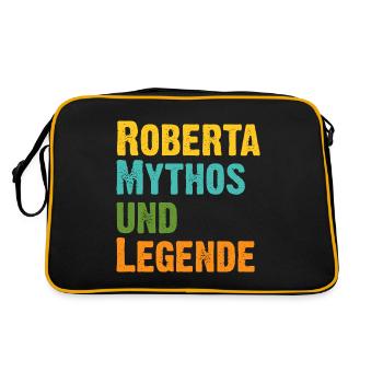 Roberta, die Frau der Mythos die Legende. Vintage - Retro Tasche - Schwarz/Gold - Hinten