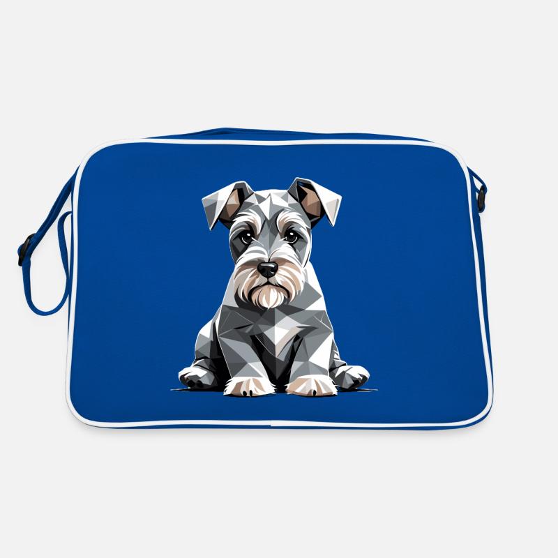 Miniature Schnauzer Dog Geometric in Vector Retro Bag