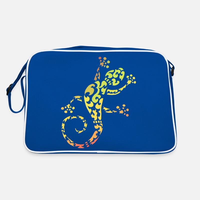 Bunter Gecko oder Salamander Retro Tasche