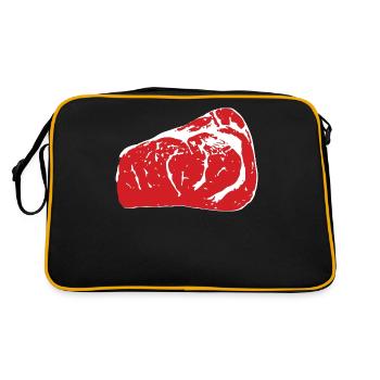 saftiges Steak - Retro Tasche - Schwarz/Gold - Hinten