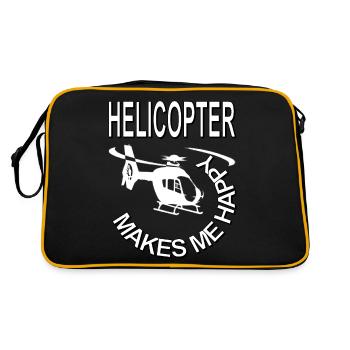 Hélicoptère voler cadeau pilote d'hélicoptère - Sac Retro - noir/or - Dos