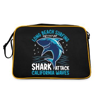 Long Beach Surfing Shark Attack California Waves - Sac Retro - noir/or - Dos