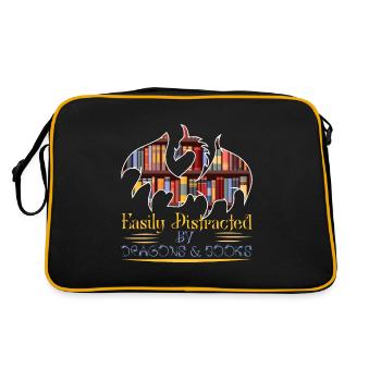 Facilement distrait par les dragons et les livres passionnants - Sac Retro - noir/or - Dos