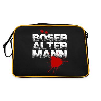 Geschenkidee lustig " Böser alter Mann " - Retro Tasche - Schwarz/Gold - Hinten