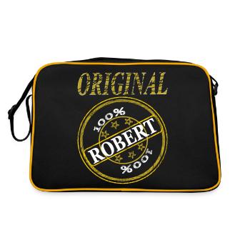 Je m’appelle Robert Original 100 % Cadeau Robert - Sac Retro - noir/or - Dos