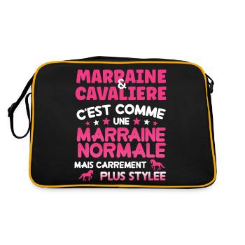 Marraine et cavalière cadeau marraine équitation - Sac Retro - noir/or - Dos