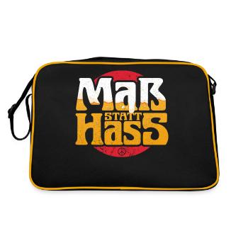 Maß statt Hass - Retro Tasche - Schwarz/Gold - Hinten