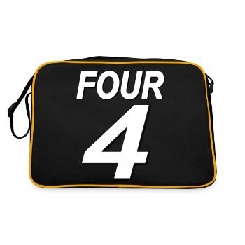 Nummer 4 ich bin 4 Jahre alt 4. Geburtstag gift - Retro Tasche - Schwarz/Gold - Hinten
