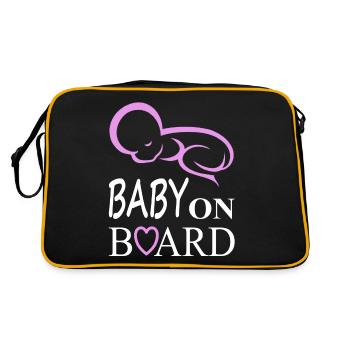 Bébé à bord Dictons de bébé Enceinte Bébé pieds poison - Sac Retro - noir/or - Dos
