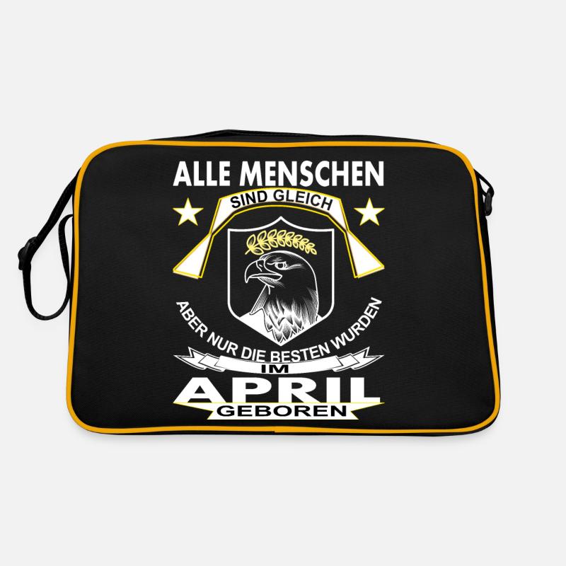 Im April geboren bin im April geboren Geschenkidee Retro Tasche
