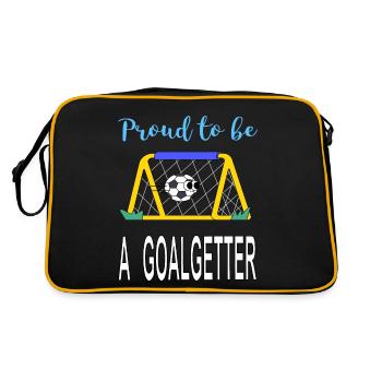 Ich bin stolz Stürmer zu sein Fußball Geschenkidee - Retro Tasche - Schwarz/Gold - Hinten
