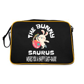 Frohe Ostern Osterhase frohes Fest Möhre Geschenk - Retro Tasche - Schwarz/Gold - Hinten