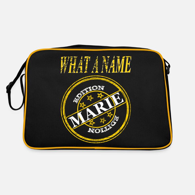 Ich heiße Marie ich bin Marie Mädchenname Geschenk - Retro Tasche - Schwarz/Gold
