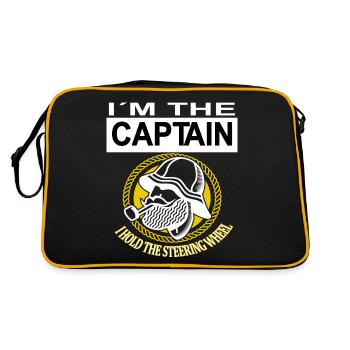 Ich bin Kapitän Bootsfahrt Yacht Boot Kreuzfahrt - Retro Tasche - Schwarz/Gold - Hinten