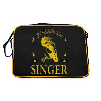 Sing I like to sing gift idea singer gift - Retro Bag - black/gold - Back