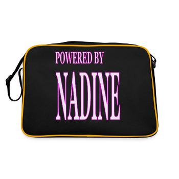 Ich heiße Nadine ich bin Nadine Powered by Nadine - Retro Tasche - Schwarz/Gold - Hinten