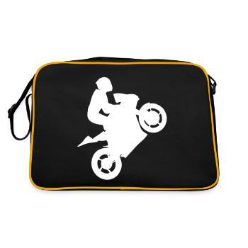 Motocross Motorbike Riding Stunt Cascade Gift - Retro Bag - black/gold - Back