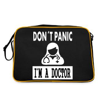 Don't panic, I'm a doctor, I'm a doctor, gift - Retro Bag - black/gold - Back