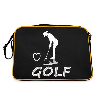 I love playing golf golfer golf course gift - Retro Bag - black/gold - Back