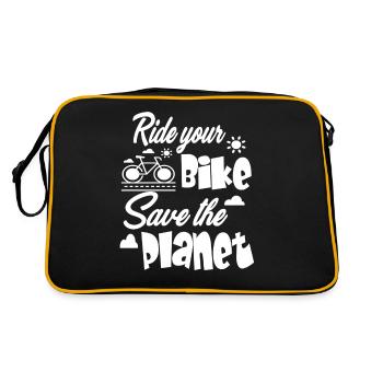 Faites du vélo pour sauver la planète - Sac Retro - noir/or - Dos