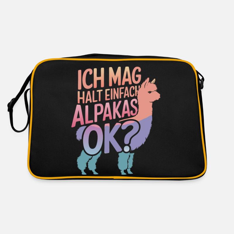 Alpaka Lama Alpakas Tier Retro Tasche