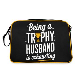 Husband, Spouse, Family, Wedding - Retro Bag - black/gold - Back