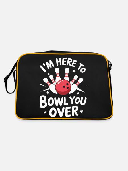 Bowling Bowler Pin Ball Bowling Ball - Retro Tasche - Schwarz/Gold - Hinten