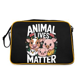 Vegetarian Vegan Veggie Vegetarian - Retro Bag - black/gold - Back