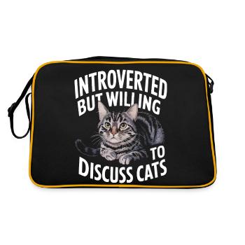 Introvertierter asozialer introvertierter - Retro Tasche - Schwarz/Gold - Hinten