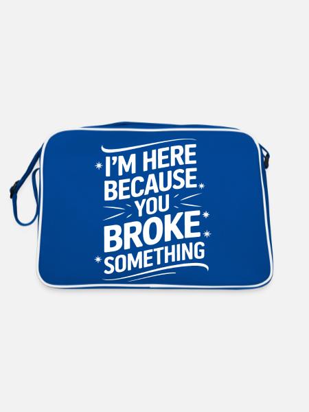 Technischer Support Computerfreak Nerd - Retro Tasche - Blau/Weiß - Hinten