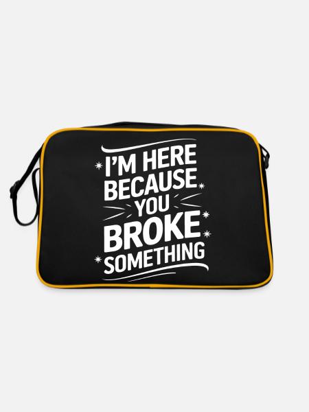 Technischer Support Computerfreak Nerd - Retro Tasche - Schwarz/Gold - Hinten