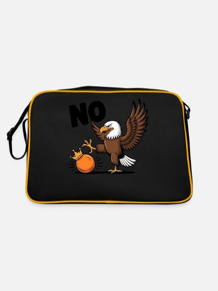 No Kings In America Eagle Orange - Retro Tasche - Schwarz/Gold - Hinten
