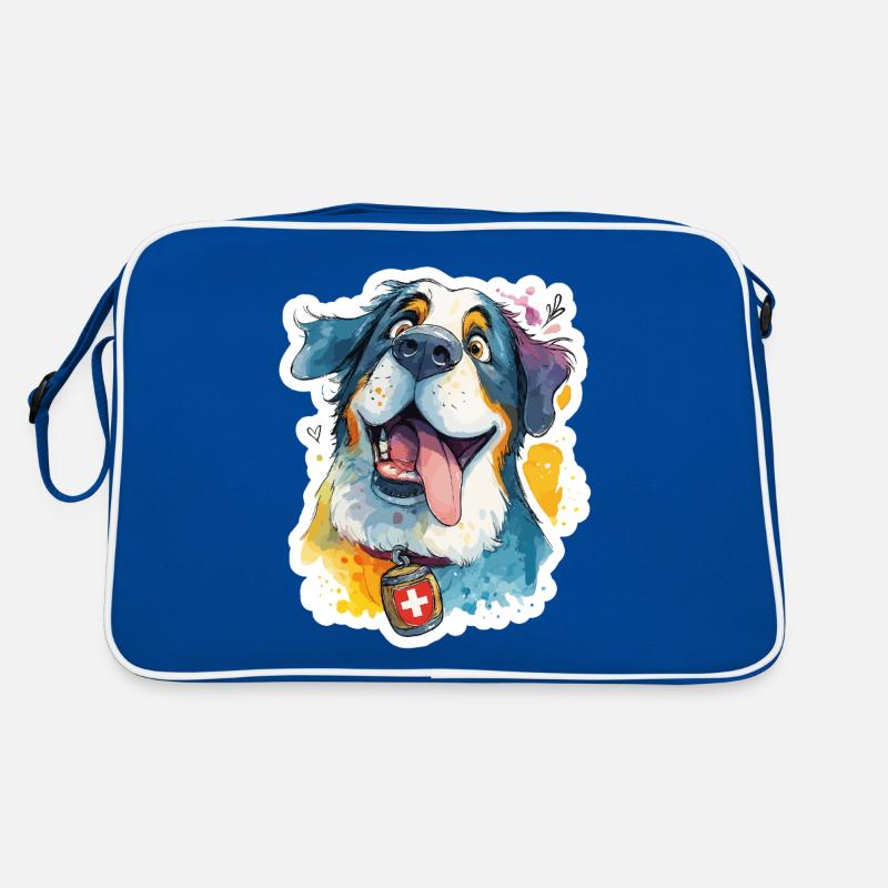 Majestätischer Schweizer Bernhardiner Retro Tasche
